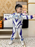 奧特曼男童奧特曼衣服春秋發(fā)光套裝兒童男孩帥氣小孩洋氣賽羅蜘蛛俠童裝 【無限賽羅】（發(fā)光眼鏡胸燈） 110 【建議身高100-110cm】 曬單實拍圖