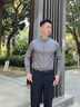 羅蒙休閑長(cháng)袖襯衫男夏季無(wú)痕免燙商務(wù)職業(yè)正裝寸衫結婚伴郎襯衣工服男 深灰色-1件裝 L 【建議115-130斤】 曬單實(shí)拍圖