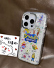 小莓介閃鉆鐳射比奇堡丑魚(yú)適用iPhone16promax殼鑲鉆邊框蘋(píng)果14promax趣味支架15p可愛(ài)13pro防摔16保護套 邊鉆星星紋-比奇堡丑魚(yú)（單殼） iPhone 16 Pro Max 曬單實(shí)拍圖
