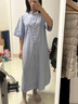 無印良品（MUJI）女式 涼感 短袖襯衫連衣裙女裝裙子純棉25年夏季長裙涼感物語 薩克森藍(lán)條紋 M (160/84A) 曬單實拍圖