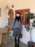 羅蒙（ROMON）高級感針織衫女2025秋冬新款高領(lǐng)美麗奴羊毛毛衣女撞色假兩件上衣 灰色 均碼 /155-90斤-170-120斤 曬單實拍圖