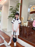 Svecymikov國際品牌女童連衣裙夏季2025新款大童學(xué)院風(fēng)polo裙公主裙兒童裝 灰白色 140 cm 曬單實拍圖