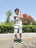 G.DUCKKIDS小黃鴨男童夏季套裝兒童服裝男孩子短袖襯衫海邊度假夏威夷沙灘服 藍(lán)色芭蕉葉款 130 尺碼7~8歲【120-130cm】cm 曬單實(shí)拍圖
