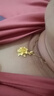 哪吒新款鍍金色百合花項鏈女沙金經(jīng)典花朵吊墜氣質(zhì)鎖骨鏈子 金色百合花項鏈-1條 曬單實拍圖