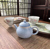 境坊間德化窯變泡茶壺一人飲家用陶瓷單壺茶水分離小清新女士提梁壺 沁藍冰晶-梨形壺 禮盒裝 曬單實拍圖