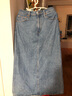TOMMY JEANS【高腰長(cháng)裙】春夏女裝純棉美式復古藍色水洗開(kāi)叉牛仔半身裙 牛仔藍1AB L 28 曬單實(shí)拍圖
