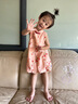 幼歌（YOUGE）夏嬰幼兒中式旗袍無袖連衣裙花苞裙擺兒童古韻詩意國風(fēng)裙 橘色 100 cm 曬單實拍圖