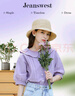 真維斯女款2025夏季新款清新甜美百搭舒適可愛ins女裝中袖襯衫LE 紫色8300 L 165/88A 曬單實(shí)拍圖
