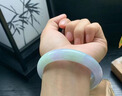 云里春彩紫羅蘭翡翠手鐲糯冰種淺綠飄花紫翡玉鐲子正圈美人鐲送禮 54mm 曬單實(shí)拍圖