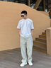 吉普（JEEP）美國(guó)正品冰絲休閑褲男夏季薄款寬松直筒垂感運(yùn)動(dòng)抽繩速干闊腿長(zhǎng)褲 淺灰色 薄款 【官方正品】 XL 【適合150斤左右】 曬單實(shí)拍圖