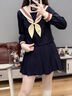 貞喜氣原創(chuàng  )jk制服套裝水手服日系學(xué)院風(fēng)百褶短裙套裝學(xué)生班服炮姐穿搭 米紺三本【領(lǐng)結+長(cháng)袖+短裙】 L 曬單實(shí)拍圖