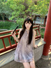 斤慕掛脖吊帶連衣裙女新中式國風慵懶風2025設(shè)計感寬松氣質(zhì)短裙七夕 S(j建議85-100斤) 曬單實拍圖