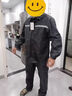 雨衣雨褲套裝男女防暴雨全身徒步分體成人電動車防水雨衣干活農(nóng)忙 黑色單層牛津套裝+單帽檐 L 1件 【高150-165】重110斤 曬單實拍圖