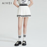 AIVEI欣賀艾薇夏季新A字小個(gè)子學(xué)院白色JK制服百褶短裙R0360133 白色 M 曬單實(shí)拍圖