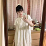 FSHE小個子娃娃領(lǐng)白色連衣裙子女裝夏季2025新款氣質(zhì)長裙今年流行 連衣裙 S 40/45kg 曬單實拍圖
