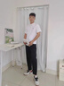 杉努冰絲休閑套裝男涼感潮流休閑寬松短褲學(xué)生T恤男裝穿搭短袖兩件套 8899白色 XL 建議（130-150斤） 曬單實(shí)拍圖