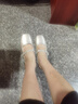 沐霓包頭涼鞋女春夏法式仙女風(fēng)水鉆粗跟單鞋方頭高跟配裙子瑪麗珍鞋 香檳色 36 曬單實(shí)拍圖