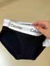 Calvin Klein內衣【明星同款摩登引力帶】女士ck提花比基尼三角內褲女 001-太空黑 1條 S 曬單實(shí)拍圖