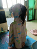 九能兒童防曬衣夏季女童女孩男童冰絲防紫外線透氣斗篷披肩連帽防曬服 彩色云朵-大帽檐-粉色 135 中童款M(適合身高110-135cm) 曬單實(shí)拍圖