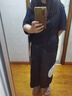 日著原創(chuàng)白色蕩領(lǐng)短袖襯衫2025夏新款海浪紋寬松偏門襟小眾襯衣女 靜夜黑 S 曬單實(shí)拍圖