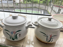 砂鍋煲家用耐高溫干燒不裂陶瓷燉湯鍋燃?xì)饷簹庠顚Ｓ渺覝冲佂哽?【升級(jí)加厚】手繪白蘭花砂鍋 6L 曬單實(shí)拍圖