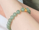 中國黃金China Gold蓮花黃金手鏈女足金轉(zhuǎn)運(yùn)珠手串七夕情人節(jié)禮物送女友老婆媽媽生日 足金蓮花和田玉手串+證書禮盒 曬單實(shí)拍圖