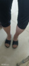 ZHR頭層牛皮拖鞋女夏季居家軟平底女鞋百搭休閑外穿一腳蹬QE18黑色36 曬單實(shí)拍圖