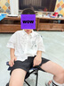 羅蒙男童短袖襯衫國風(fēng)兒童新中式竹子襯衣男孩夏季中大童上衣 白色130 曬單實(shí)拍圖