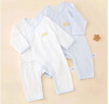 貝瑞加（Babyprints）寶寶連體衣2件裝嬰兒四季內(nèi)衣純棉爬服薄款哈衣柔軟家居睡衣 藍66 曬單實拍圖