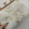 歌柏妮國風(fēng)刺繡旗袍包包復古百搭素雅漢服包單肩斜挎珍珠手提口金包 【米白色有珍珠有鏈條】 曬單實(shí)拍圖