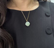 中國黃金（CHINA GOLD）18k金小方糖和田玉吊墜女無事牌項(xiàng)鏈七夕情人節(jié)禮物送女朋友老婆 方糖和田玉吊墜【贈銀鏈】紀(jì)念品 曬單實(shí)拍圖