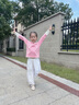 MQDMINI童裝女童長(zhǎng)袖T恤5A抗菌兒童t恤甜美百搭打底上衣 愛(ài)心狗 曬單實(shí)拍圖