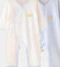 貝瑞加（Babyprints）寶寶連體衣2件裝嬰兒四季內(nèi)衣純棉爬服薄款哈衣柔軟家居睡衣 藍(lán)66 曬單實(shí)拍圖