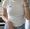 允橘短袖女新款2025年純棉t恤上衣白色夏季半袖顯瘦遮肚子體恤寬松 紅色蝴蝶結純棉短袖t恤 M 建議80-110斤 曬單實(shí)拍圖