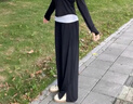 浪莎冰絲闊腿褲女防曬褲子夏季薄款涼涼褲寬松直筒外穿防蚊休閑家居褲 曬單實(shí)拍圖