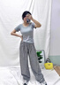 愛麥依藍(lán)色格子褲女夏季薄款2025新款高腰垂感休閑山本褲直筒遛彎闊腿褲 黑色【夏季甄選款】 常規(guī) M 95-105斤 曬單實(shí)拍圖