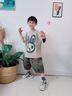 G.DUCKKIDS小黃鴨兒童裝男童夏裝套裝中大童男孩夏季運(yùn)動(dòng)夏款薄款酷帥氣潮 咖綠 160 cm 曬單實(shí)拍圖