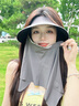 卡爾美（KELME）防曬面罩磁吸遮陽帽子女全臉防護醫(yī)美口罩蛋卷帽夏季可拆太陽帽 曬單實拍圖