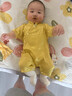 G.duck小黃鴨新生嬰兒衣服夏季周歲禮服男女寶寶夏裝初生兒滿(mǎn)月百天唐裝 鈴鐺款黃色 66cm 尺碼0-3個(gè)月6斤-12斤 曬單實(shí)拍圖