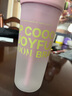 GOOM春夏新款水杯直飲吸管兩用杯子大容量高顏值花茶杯600ml青櫻粉 曬單實(shí)拍圖