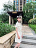 女童裙子夏2025新款女大童夏季牛仔連衣裙兒童洋氣夏裝韓系高級感 米白色 150 曬單實(shí)拍圖