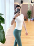 Aisunstyle歐美裸感瑜伽服褲女春夏款高端緊身高腰提臀彈力速干運動(dòng)健身服褲 森林綠 元氣新增色 L 曬單實(shí)拍圖