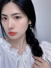 中國黃金（CHINA GOLD）銀耳鉤竹葉和田玉耳釘女2025新款新老婆生日禮物中秋節禮物送女友 925銀竹葉和田玉耳環(huán)【品牌禮盒】 曬單實(shí)拍圖