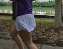 QINKUNG輕功跑步浪花裙馬拉松運(yùn)動(dòng)夏季防走光戶外訓(xùn)練短裙子女裝春夏新款 白色 M 曬單實(shí)拍圖