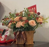 花與千尋鮮花速遞玫瑰花混搭歐式手提花籃生日禮物祝福全國同城配送 卡布奇諾玫瑰手提花籃Q款 平時(shí)價(jià) 曬單實(shí)拍圖