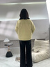 雅鹿女士2025新款短款鵝絨服保暖加高立領(lǐng)拼接撞色休閑復(fù)古 檸檬黃 S 建議90-110斤 曬單實(shí)拍圖