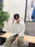 名創(chuàng)優(yōu)品白襯衫男長袖襯衣男士涼感冰絲UPF50+防曬衣服外套夏季Z 杏色 2XL 曬單實拍圖