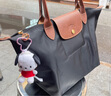 瓏驤（LONGCHAMP）女包手提包長(zhǎng)柄單肩包通勤包M中號(hào) Le Pliage 2605 089 七夕禮物 001 黑色 曬單實(shí)拍圖
