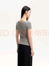 VEROMODA T恤女2025春季新款鏤空設計抽褶不規(guī)則開叉下擺短袖 曬單實拍圖