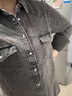 Levi's李維斯25年秋冬新款女士美式復(fù)古水洗做舊休閑牛仔襯衫外套 墨灰 L 曬單實(shí)拍圖